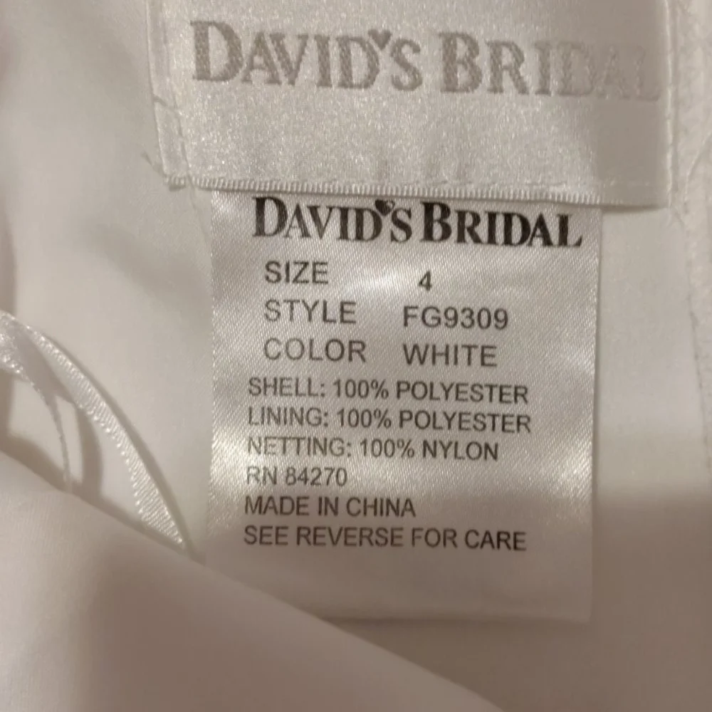 David's Bridal White Miniature Bride Dress. Wedding Formal Elegant - Picture 3 of 7